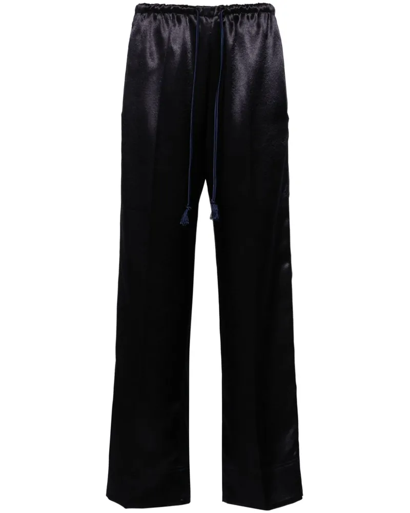 forte_forte Satinhose mit elastischem Bund - Blau Blau