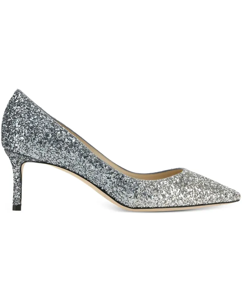 Jimmy Choo Romy Pumps im Glitter-Look 60mm - Silber Silber