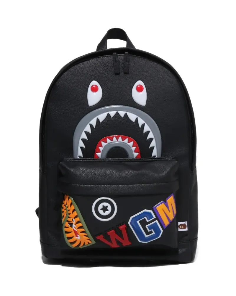 BAPE Rucksack mit Hai-Print - Schwarz Schwarz