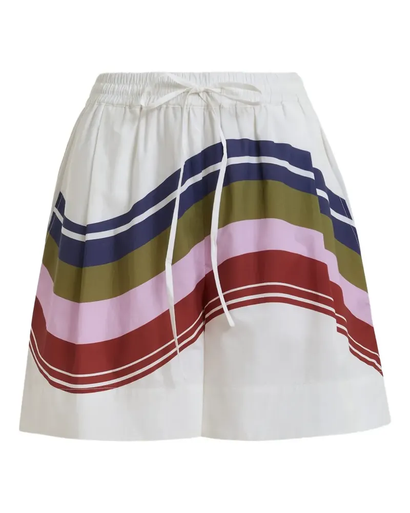 Essentiel stripe-print drawstring shorts - Weiß Weiß