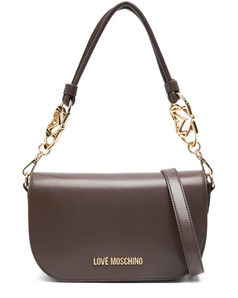 Moschino Schultertasche mit Kettenverzierung - Braun Braun