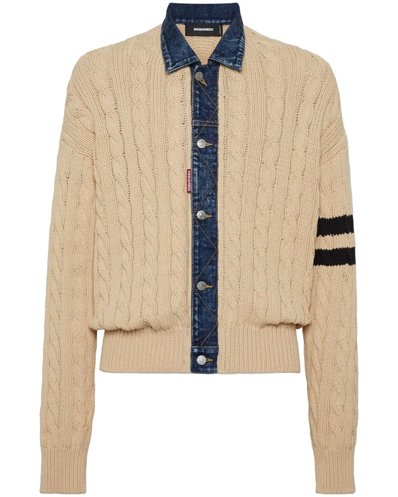 Dsquared2 Cardigan mit Zopfmuster - Nude Nude