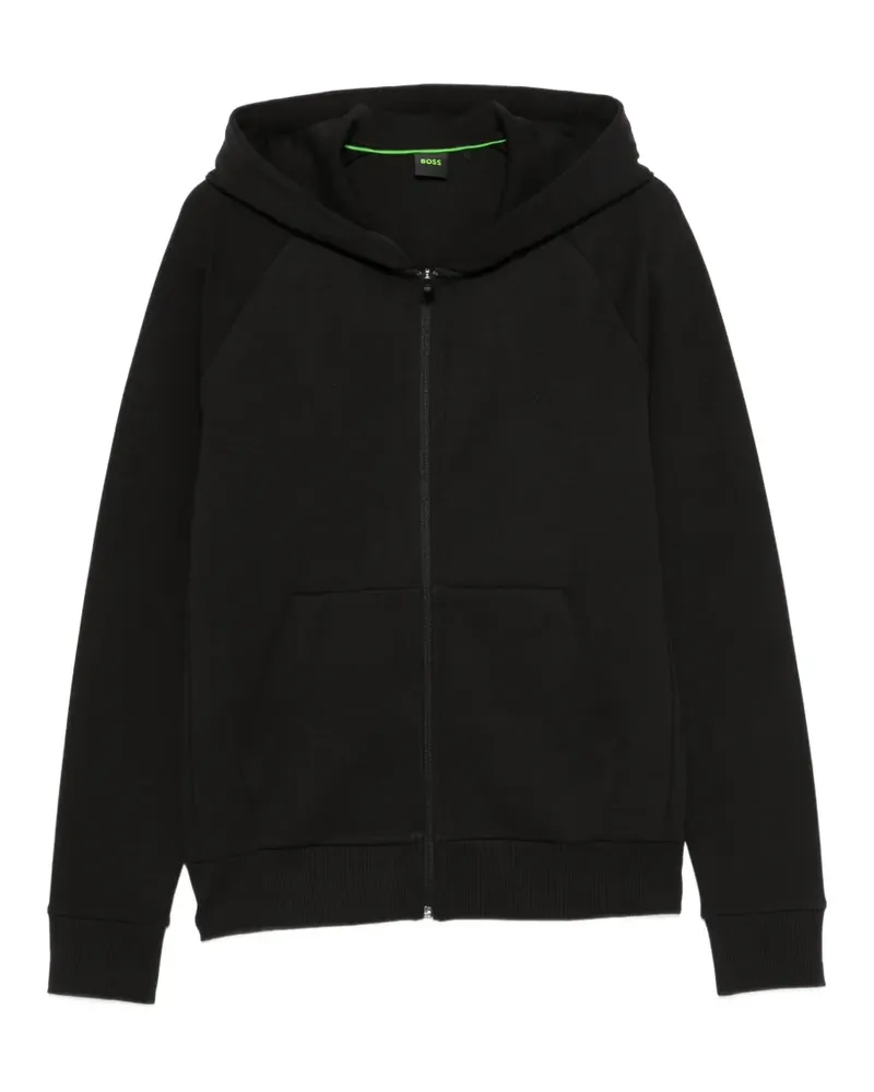 HUGO BOSS Kapuzenjacke mit Logo-Print - Schwarz Schwarz