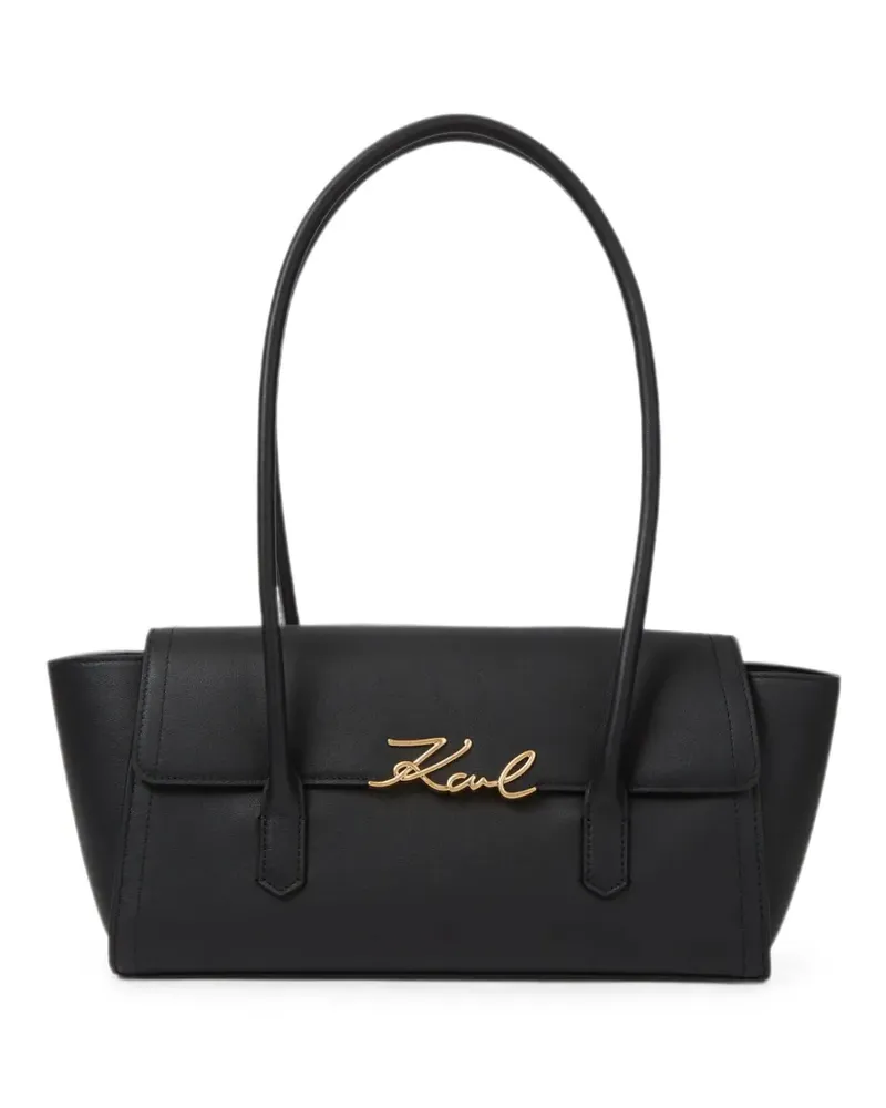 Karl Lagerfeld Längliche K/Signature Schultertasche - Schwarz Schwarz