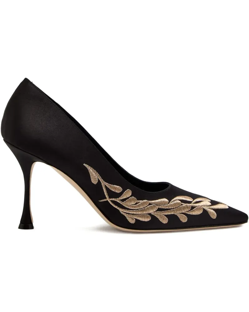 Manolo Blahnik 90mm embroidered pumps - Schwarz Schwarz