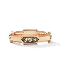 David Yurman 18kt Hex Rotgoldring mit Diamanten Rosa