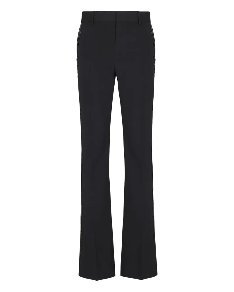 Balmain Wollhose mit Kristallstickerei - Schwarz Schwarz