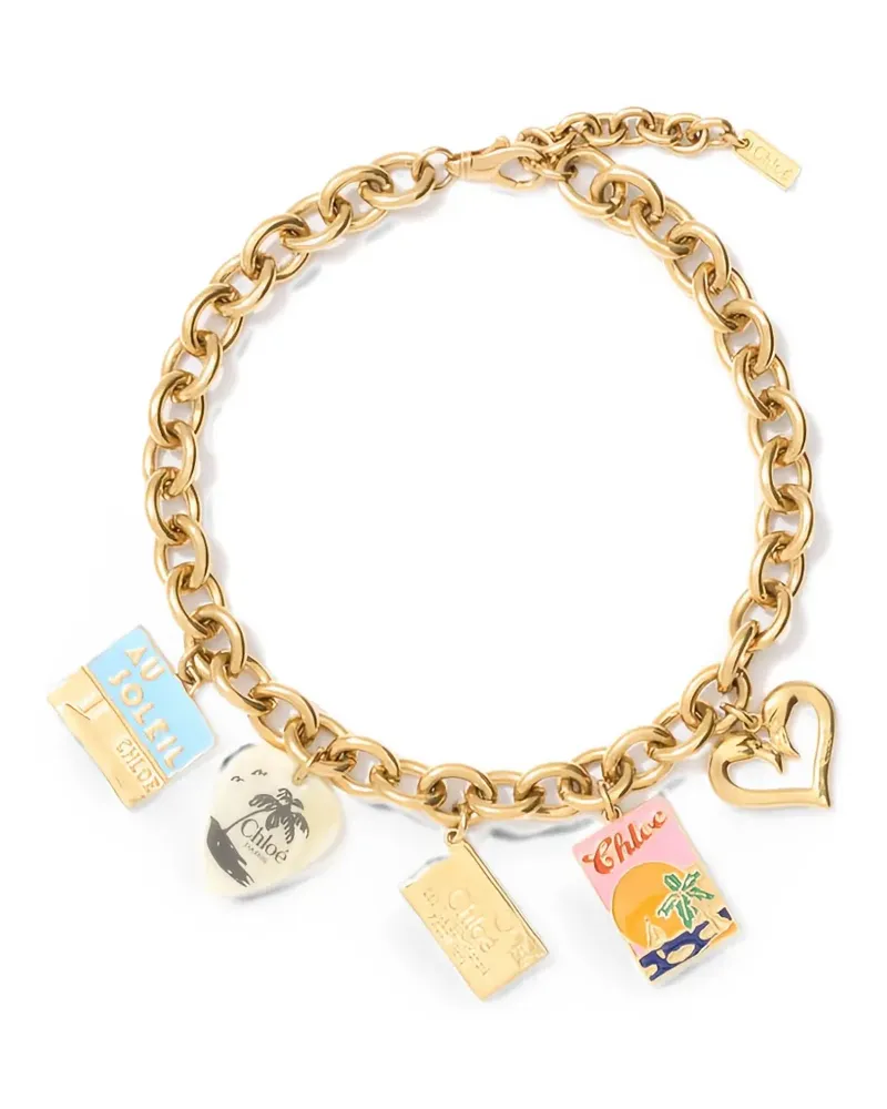 Chloé Postcards charm-embellished necklace - Gold Gold