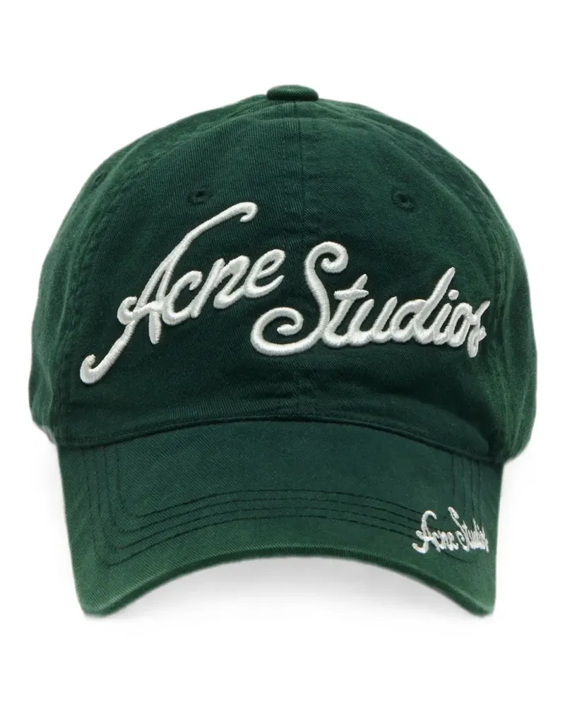 Acne Studios Baseballkappe mit Logo-Stickerei - Grün Grün