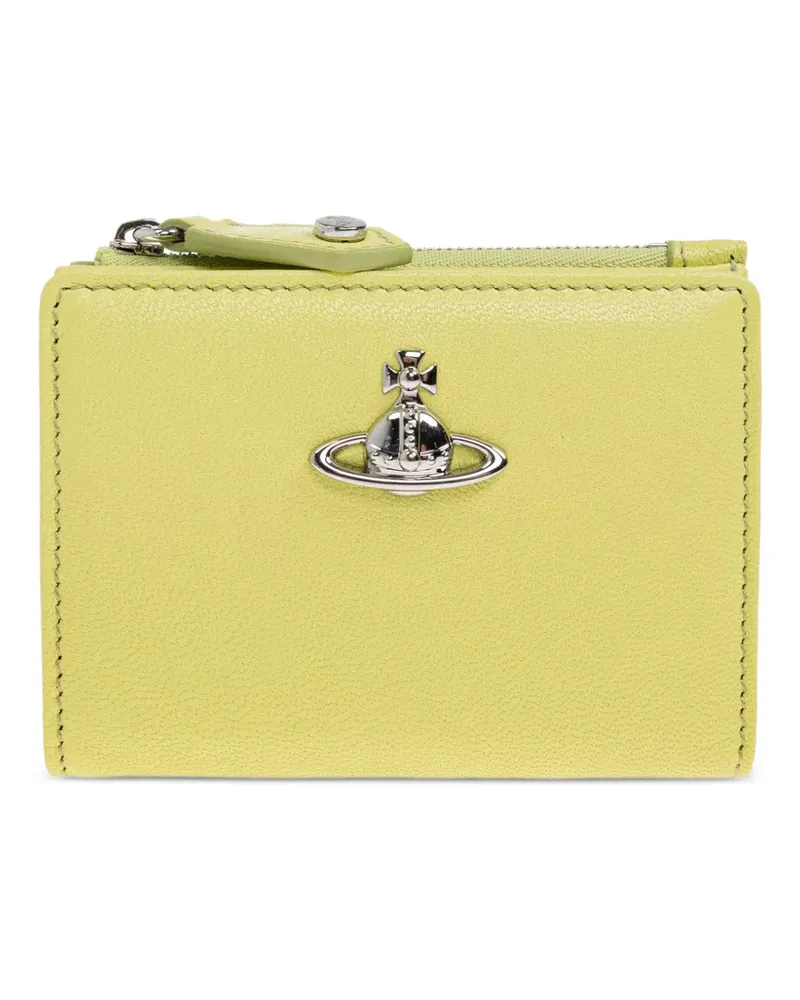 Vivienne Westwood Slim Flap Portemonnaie mit Orb-Schild - Grün Grün