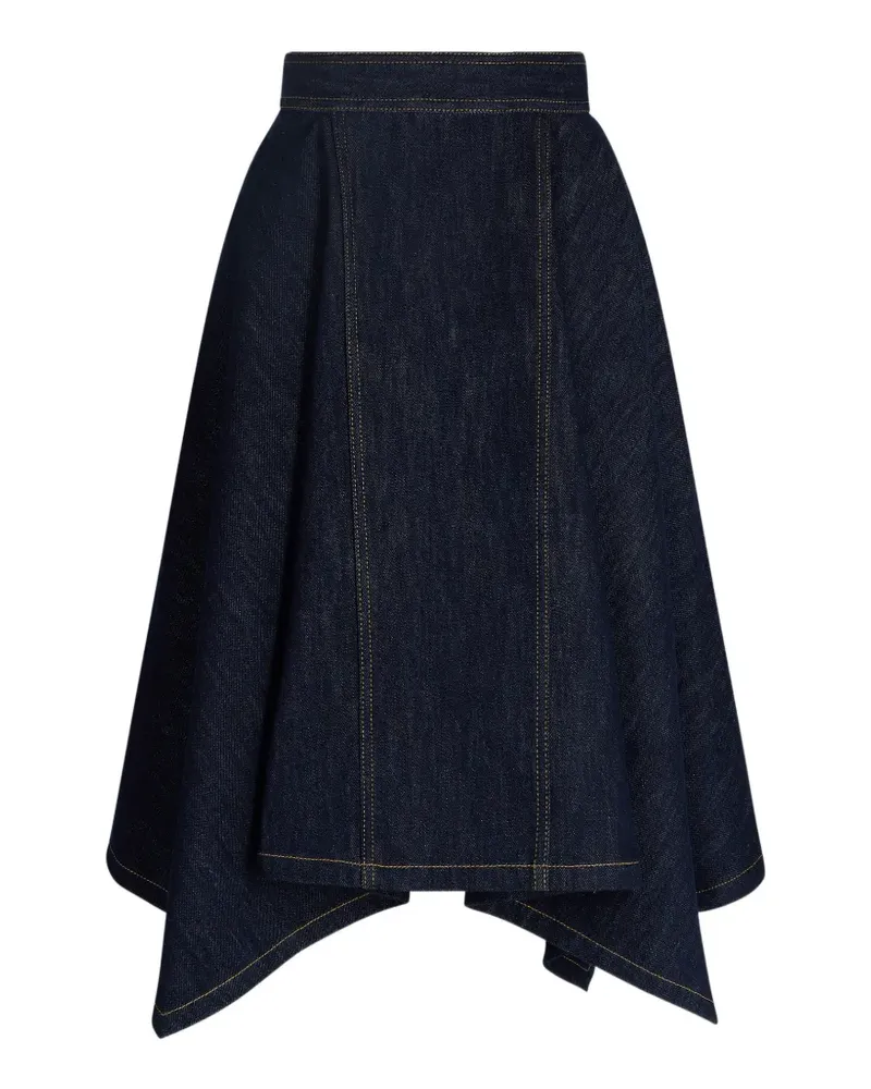 Patou handkerchief-hem denim midi skirt - Blau Blau