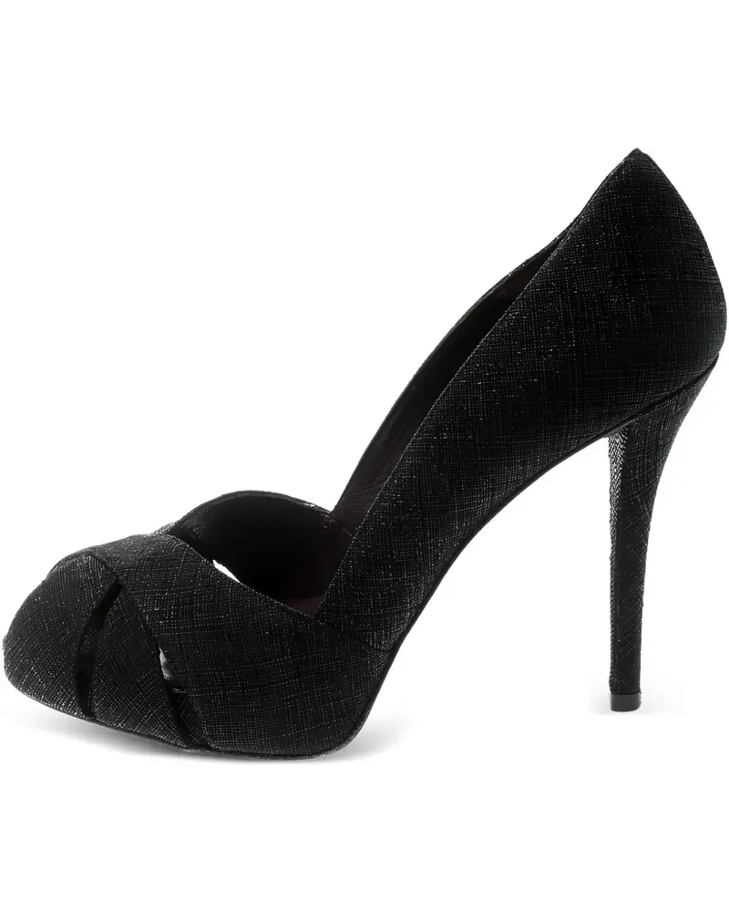 Stuart Weitzman Peeptoe-Pumps mit Plateau 115mm - Schwarz Schwarz