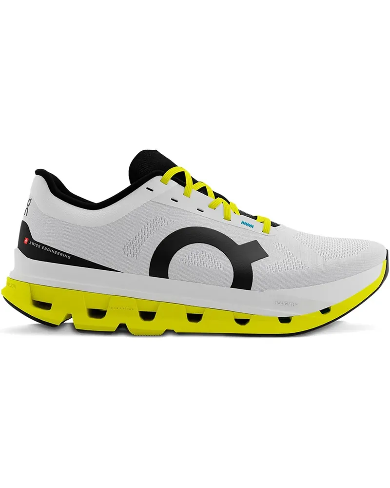 ON Cloudflow 5 "White/Lime" Sneakers - Weiß Weiß