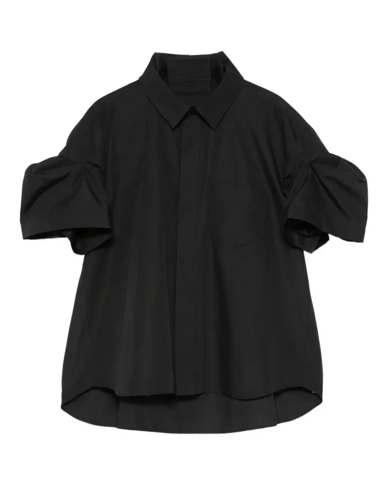 Sacai gathered shirt - Schwarz Schwarz