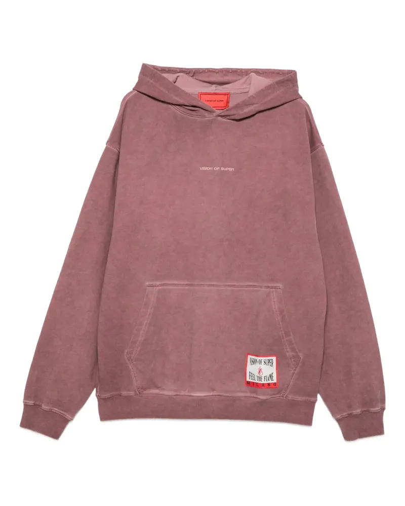 Vision Of Super Hoodie mit Logo-Patch - Rot Rot