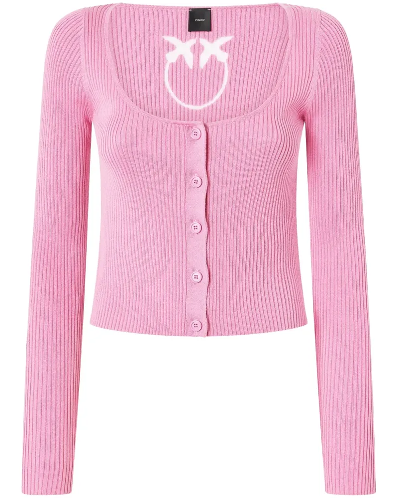 Pinko Gerippter Cropped-Cardigan - Grün Grün