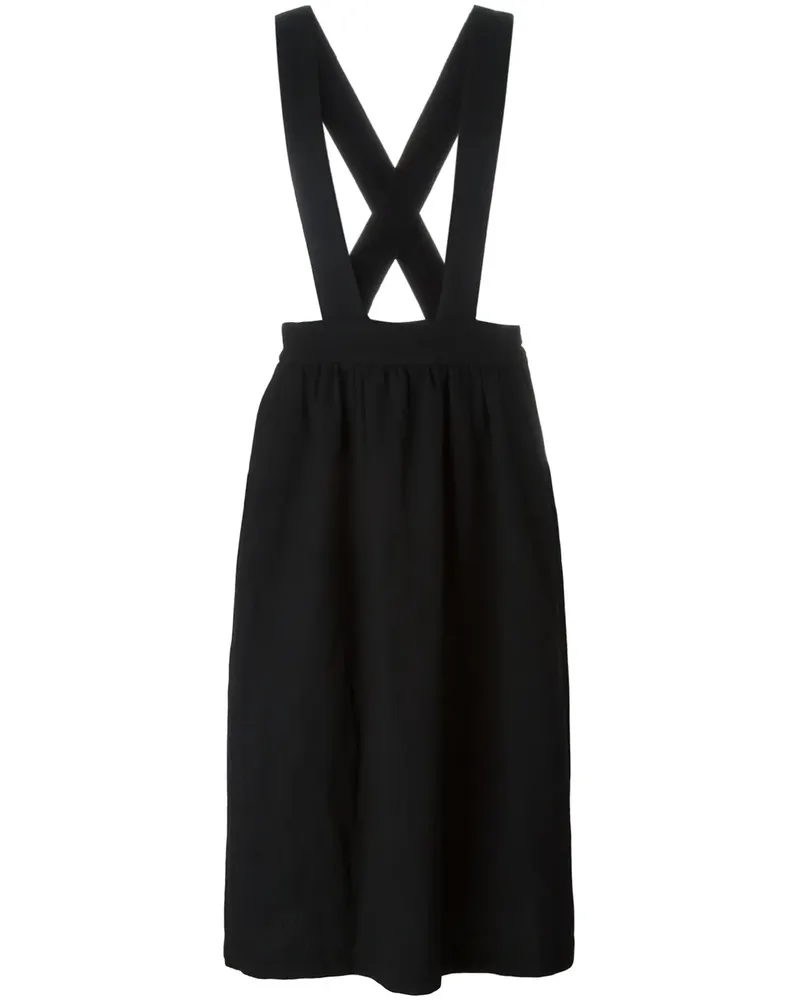 Comme des Garçons Midirock mit Trägern - Schwarz Schwarz
