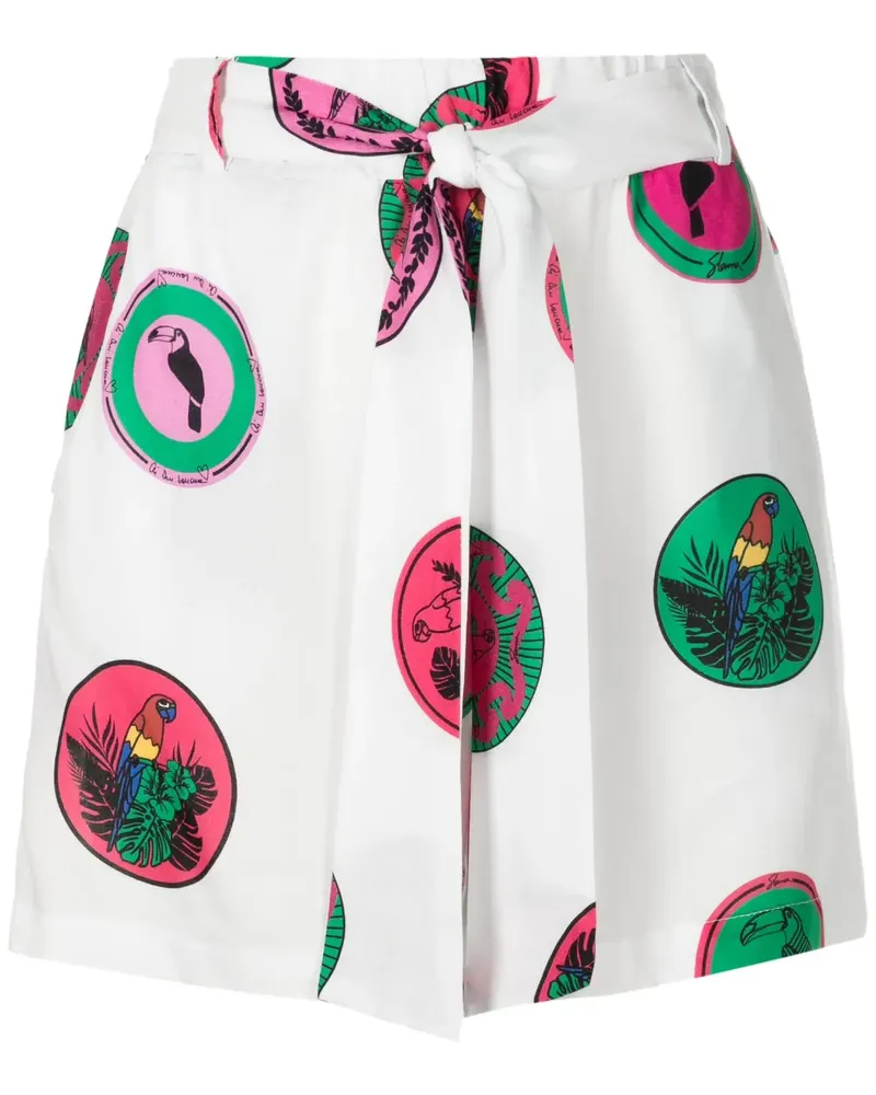 Amir Slama Shorts mit grafischem Print - Weiß Weiß
