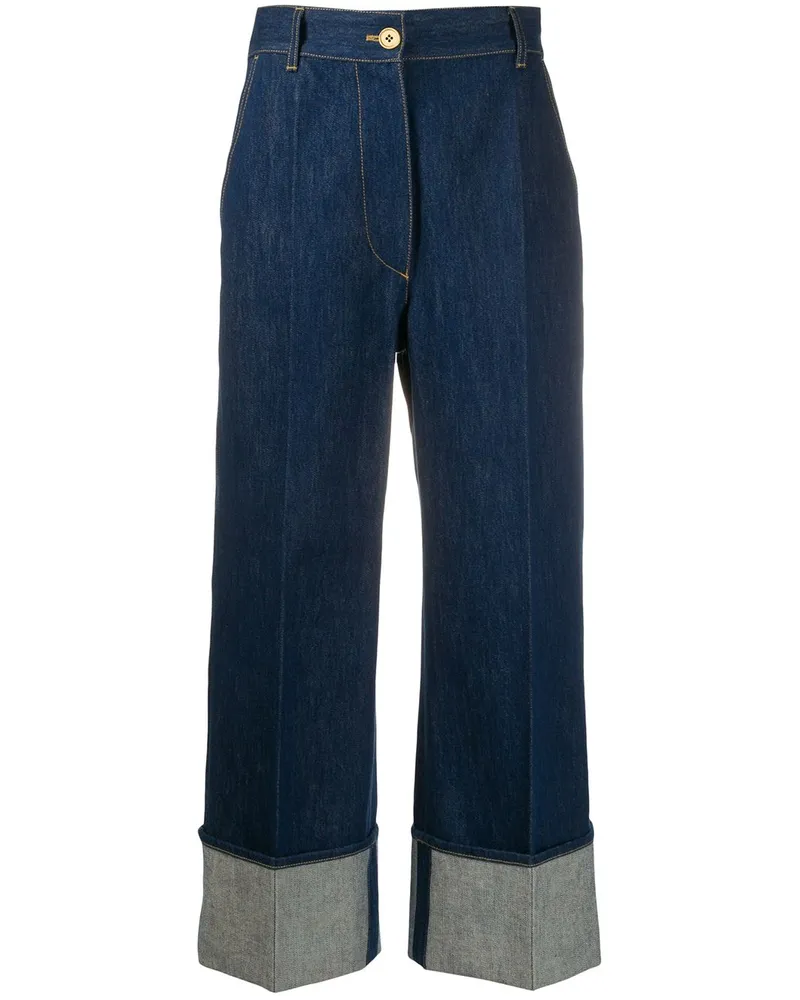 Patou Iconic Jeans mit Umschlag - Blau Blau