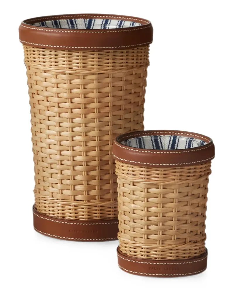 Ralph Lauren Home Große Bailey Vase mit gewebtem Lederbesatz - Nude Nude