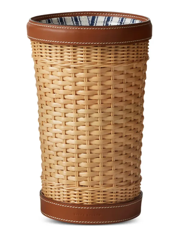 Ralph Lauren Home large Bailey woven leather-trim vase - Nude Nude