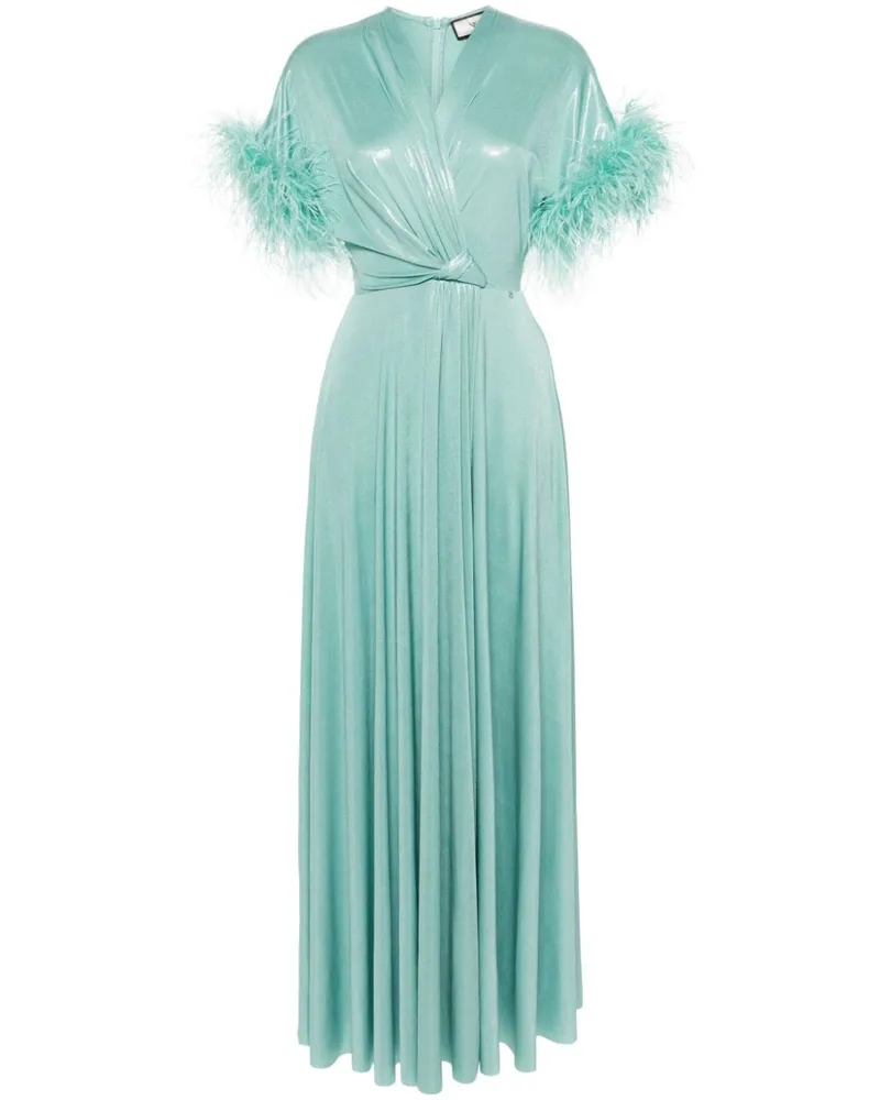 NISSA Abendkleid mit Federn - Grün Grün