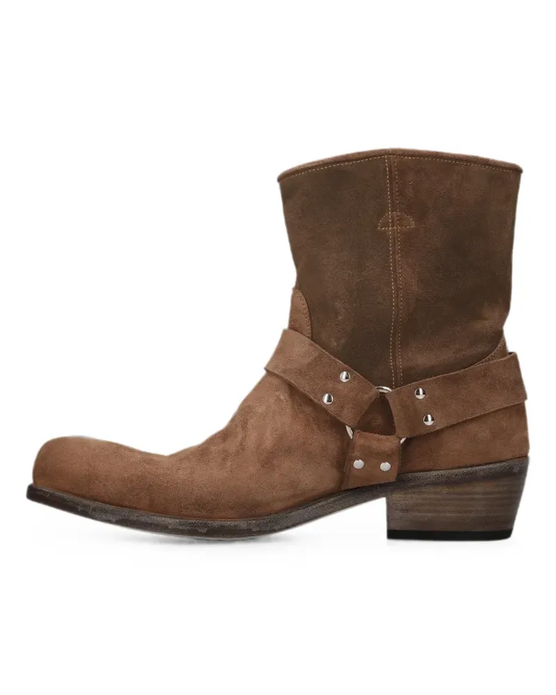 Premiata harness suede boots - Braun Braun