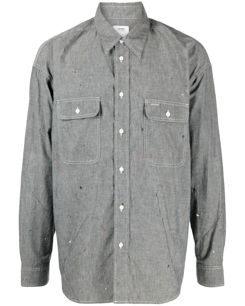 Visvim Hemd mit Farbklecks-Print - Grau Grau