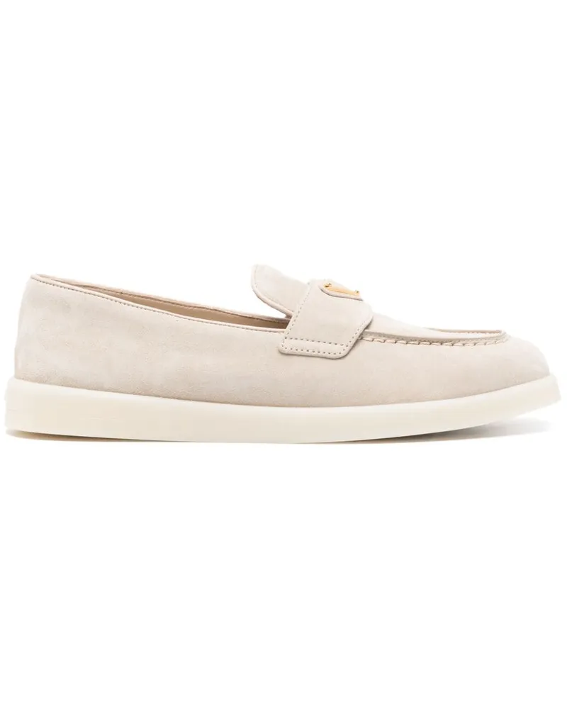Prada Loafer aus Wildleder - Nude Nude