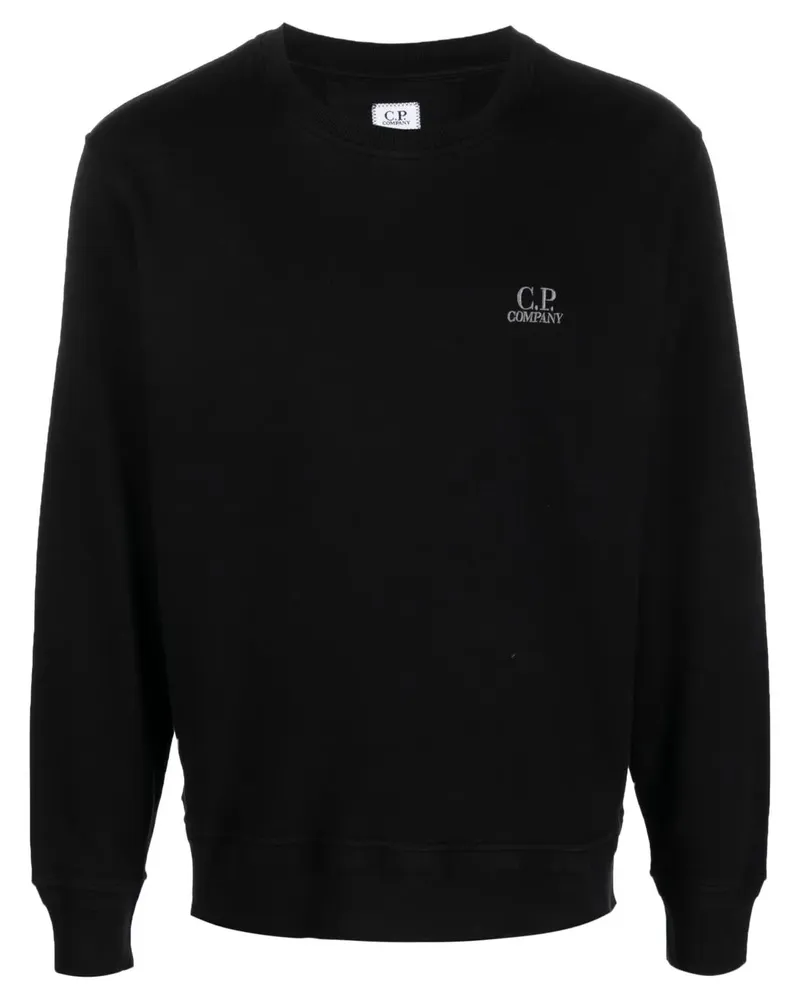 C.P. Company Sweatshirt mit Logo-Stickerei - Schwarz Schwarz