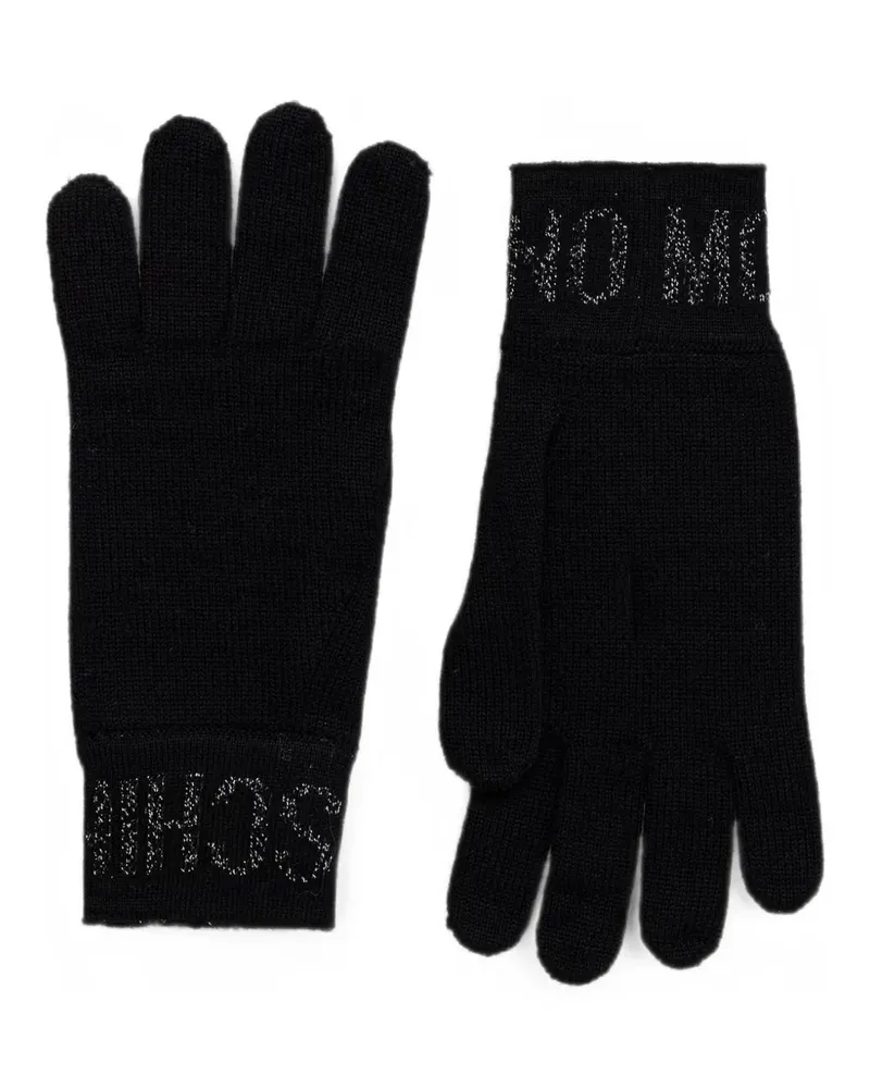 Moschino Handschuhe mit Logo - Schwarz Schwarz