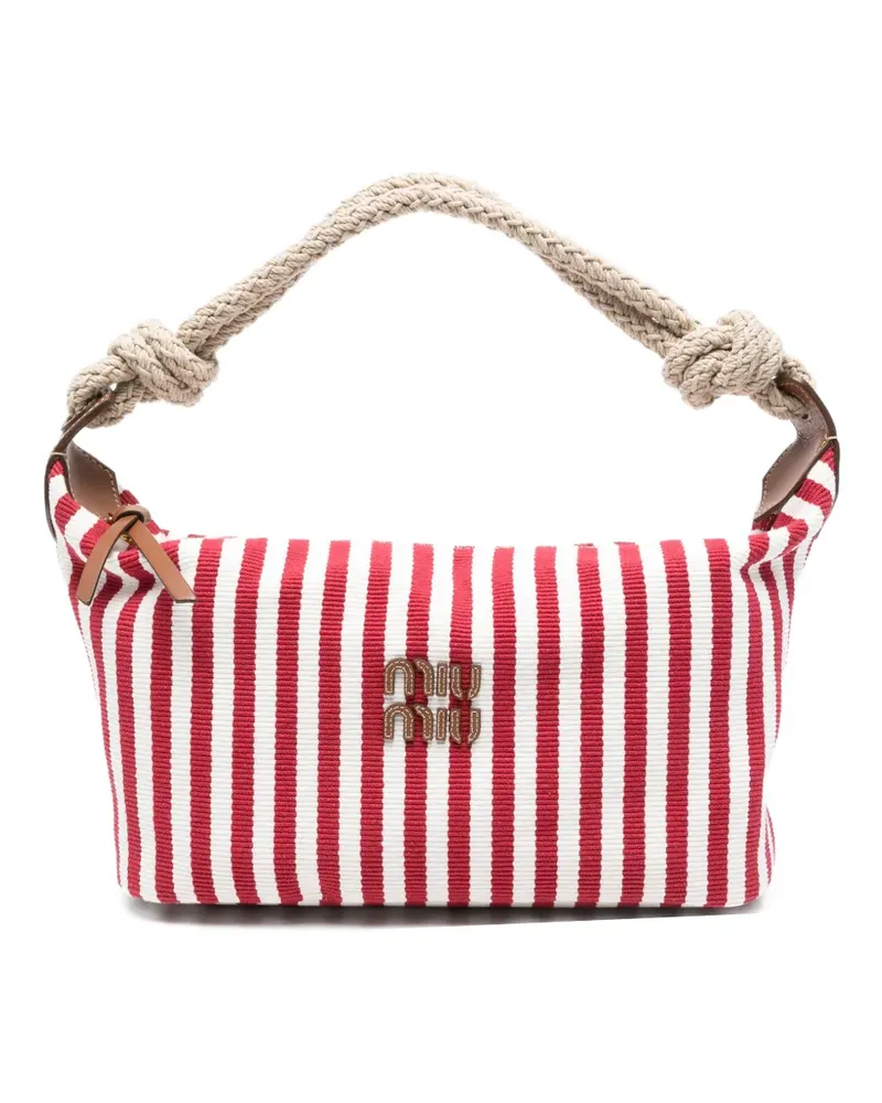 Miu Miu striped rope-handle tote bag - Rot Rot