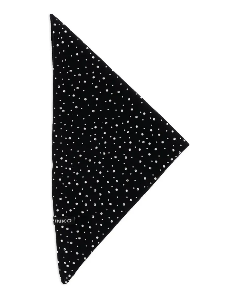 Pinko Gestrickter Schal mit Kristallen - Schwarz Schwarz