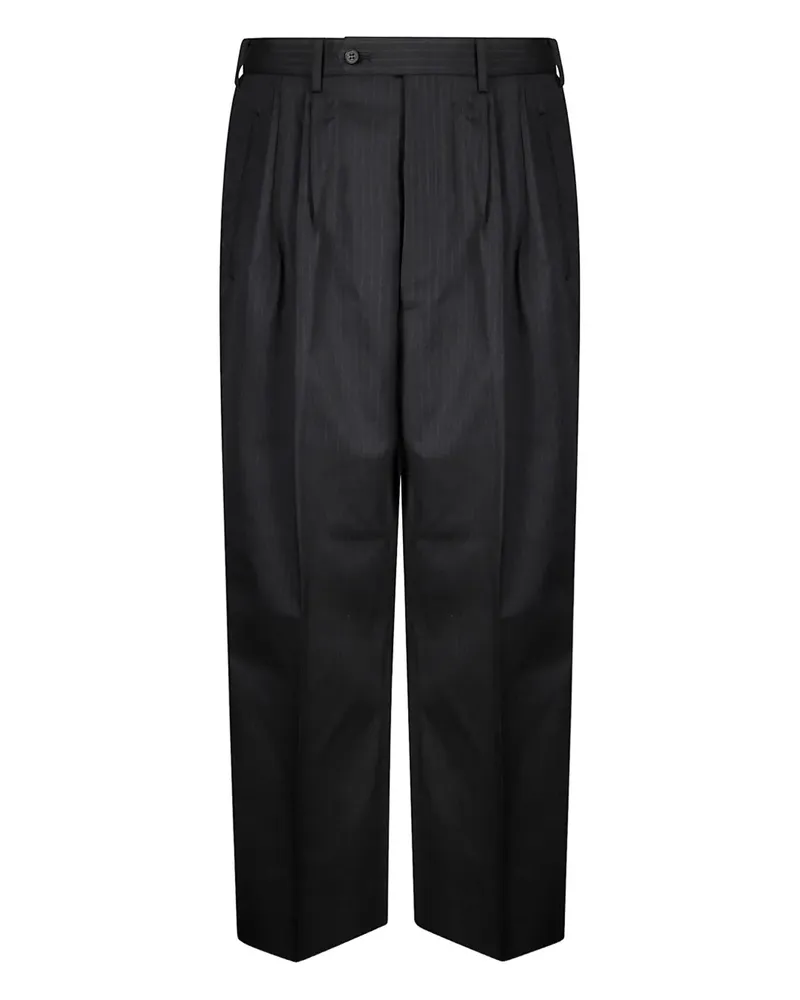 Comme des Garçons Nadelstreifenhose mit Bundfalten - Schwarz Schwarz