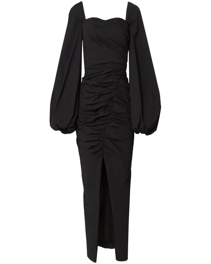 Carolina Herrera New York Midikleid mit Puffärmeln - Schwarz Schwarz