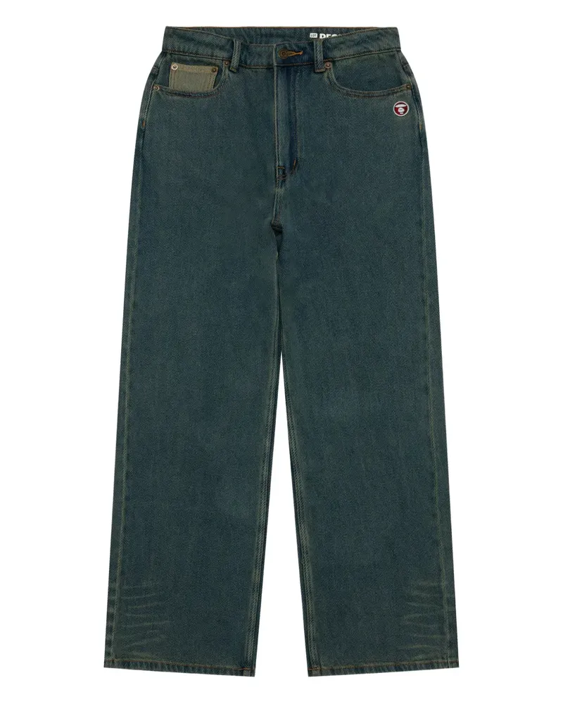 BAPE Jeans mit bestickter Tasche - Blau Blau