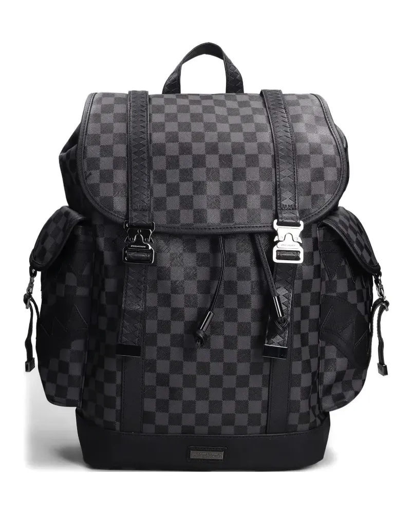 Sprayground Check-pattern buckle backpack - Schwarz Schwarz
