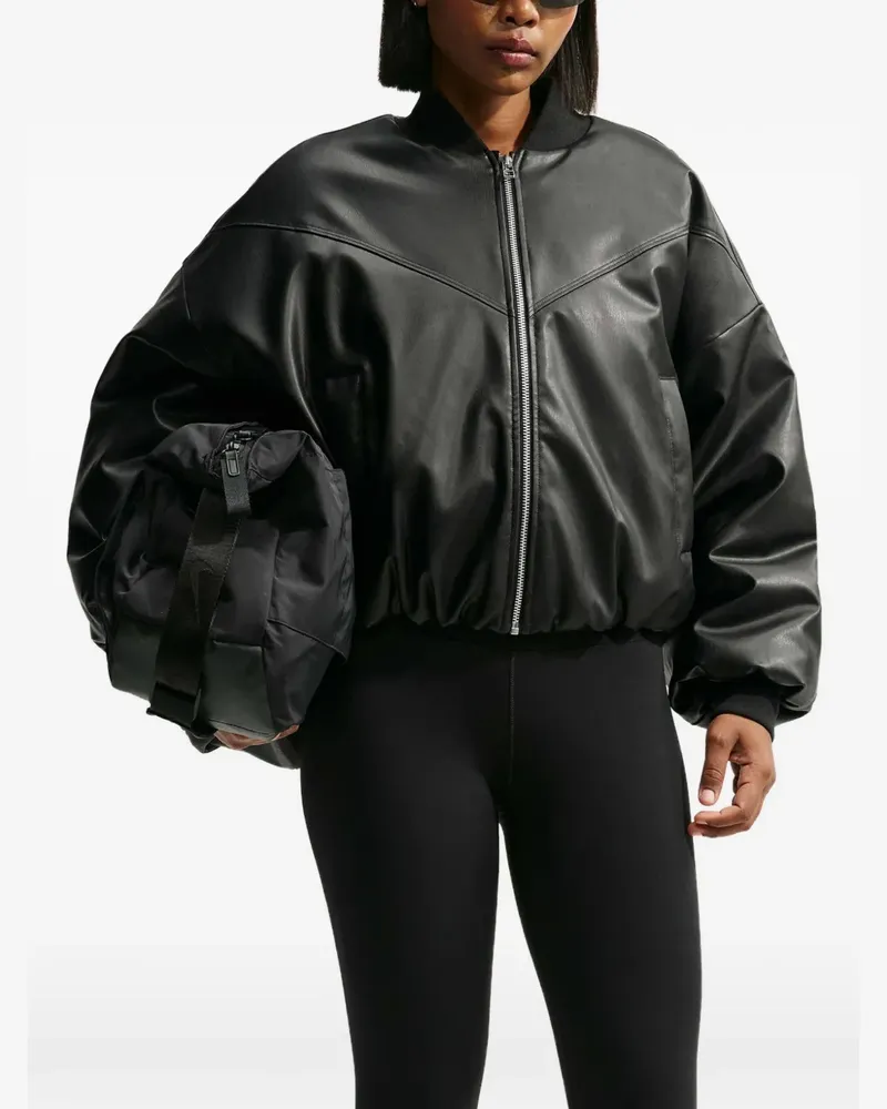 Nike Bomberjacke mit Logo-Prägung - Schwarz Schwarz