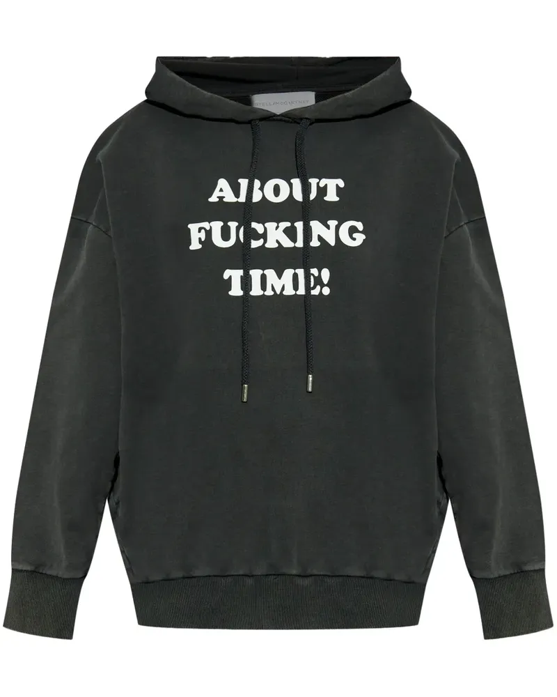 Stella McCartney Hoodie mit Text-Print Schwarz