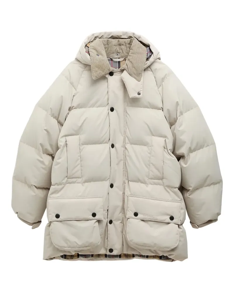 Barbour Beaufort Jacke mit gestepptem Cordkragen - Nude Nude