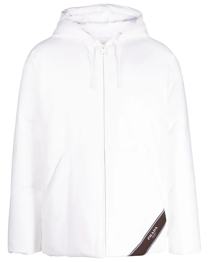 Prada Daunenjacke mit Kapuze - Weiß Weiß