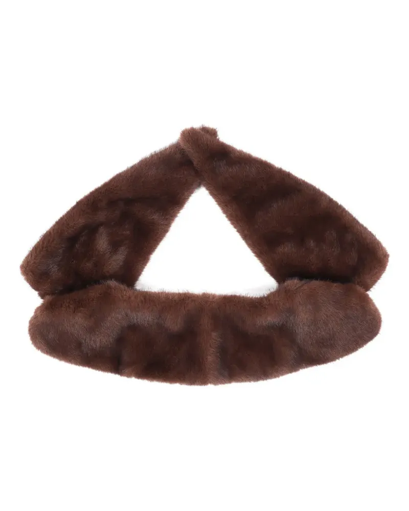 P.A.R.O.S.H. brown faux fur scarf - Braun Braun