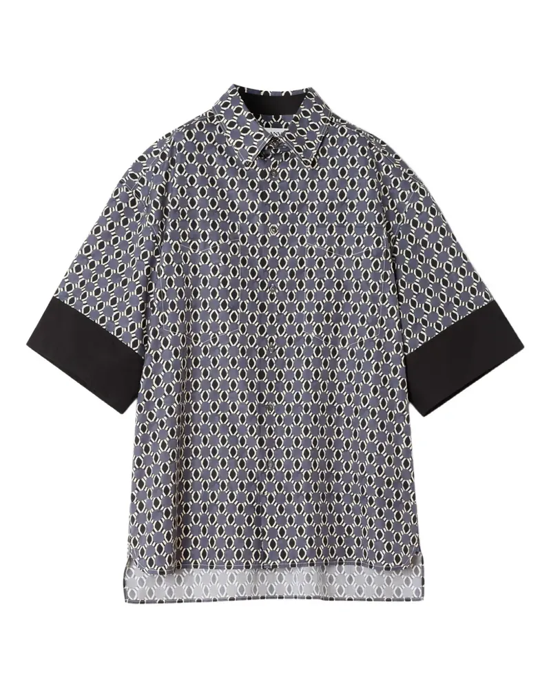Lanvin Hemd mit geometrischem Print - Blau Blau