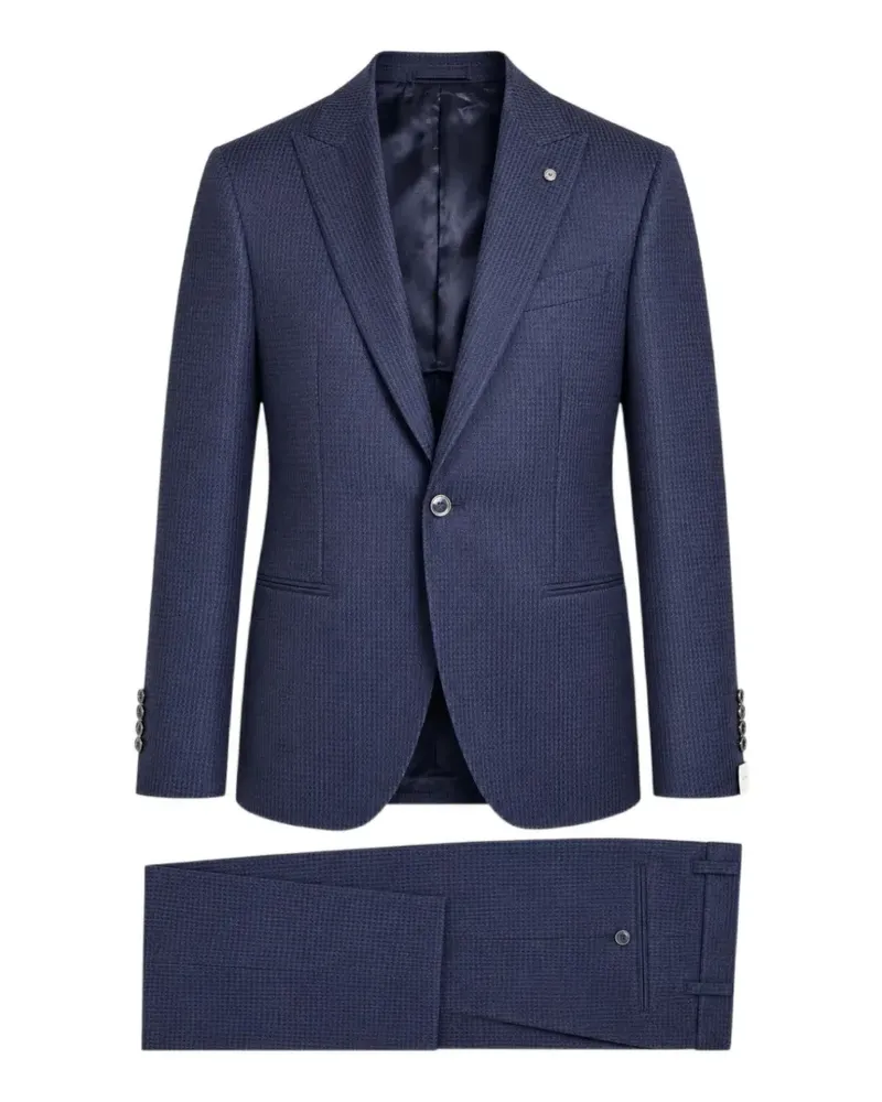 Luigi Bianchi Mantova textured single-breasted suit - Blau Blau