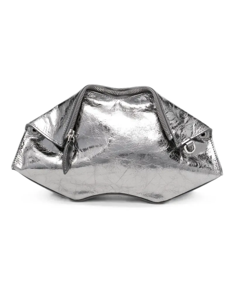 Alexander McQueen Metallische Manta Clutch - Silber Silber