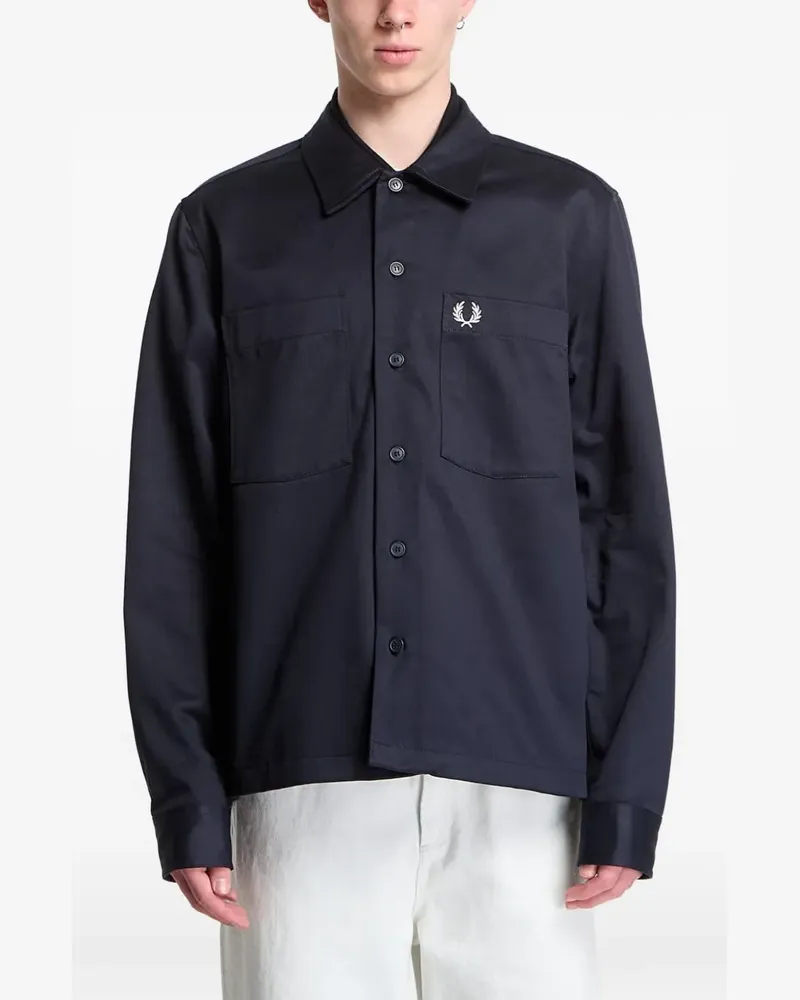 Fred Perry Hemdjacke aus Twill - Blau Blau