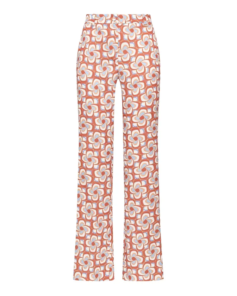 Maliparmi Mouliné Cady floral-print trousers - Braun Braun