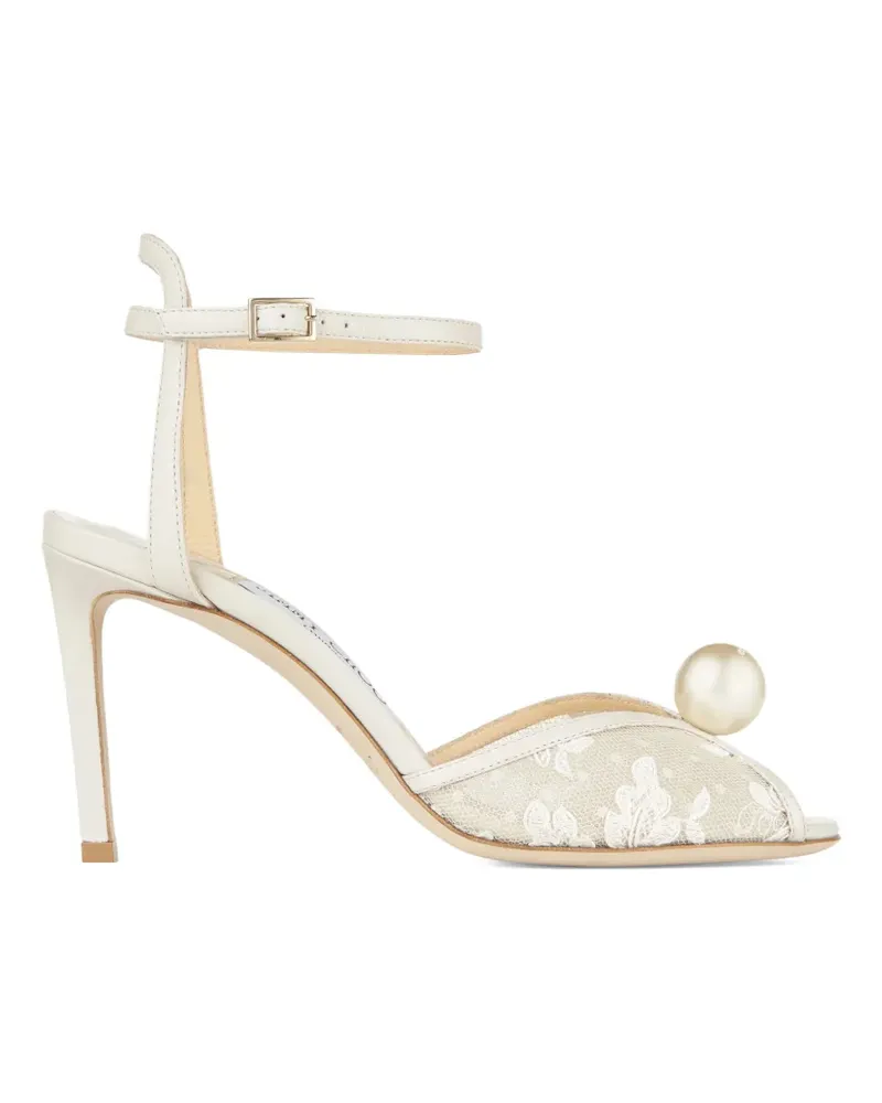 Jimmy Choo Sandalen mit Perlen - Weiß Weiß
