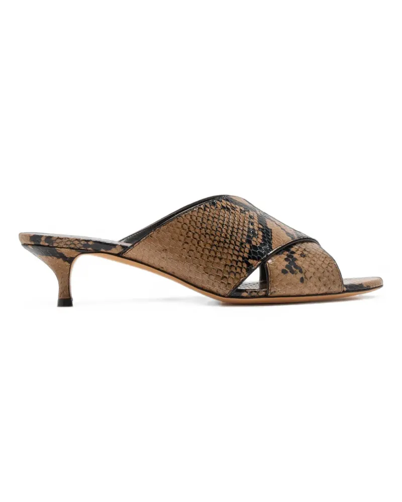 Le Monde Béryl Luca snake-effect kitten-heel sandals - Braun Braun