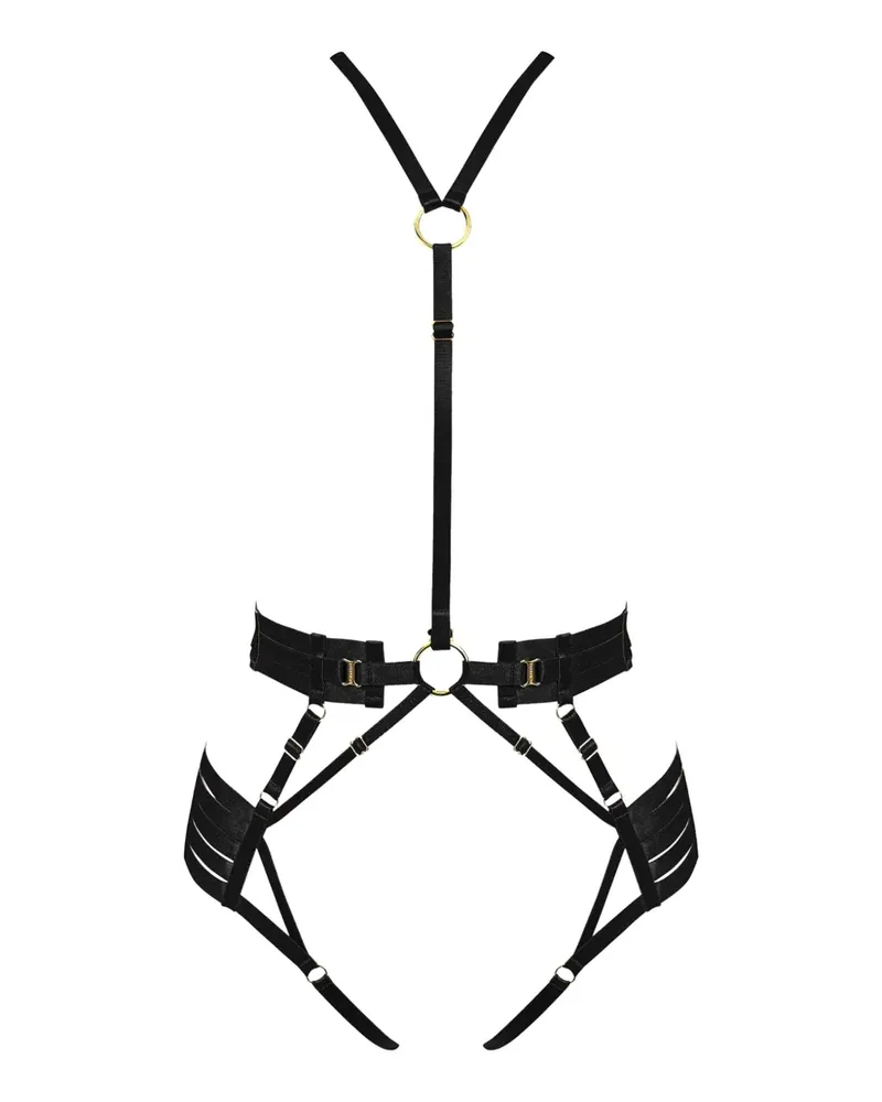 Bordelle Riemen-Harness - Schwarz Schwarz